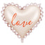 PALE PINK LOVE RUFFLED EDGE 35” HEART FOIL BALLOON