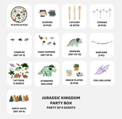 JURASSIC KINGDOM BOX [PARTY OF 6]