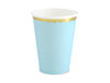 LIGHT BLUE WITH GOLD BORDER CUPS [SET OF 6]