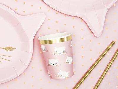 PINK CAT CUPS [SET OF 6]