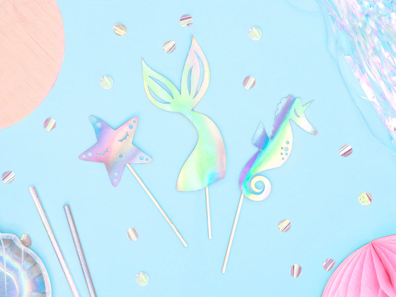 IRIDESCENT MERMAID CAKE TOPPERS