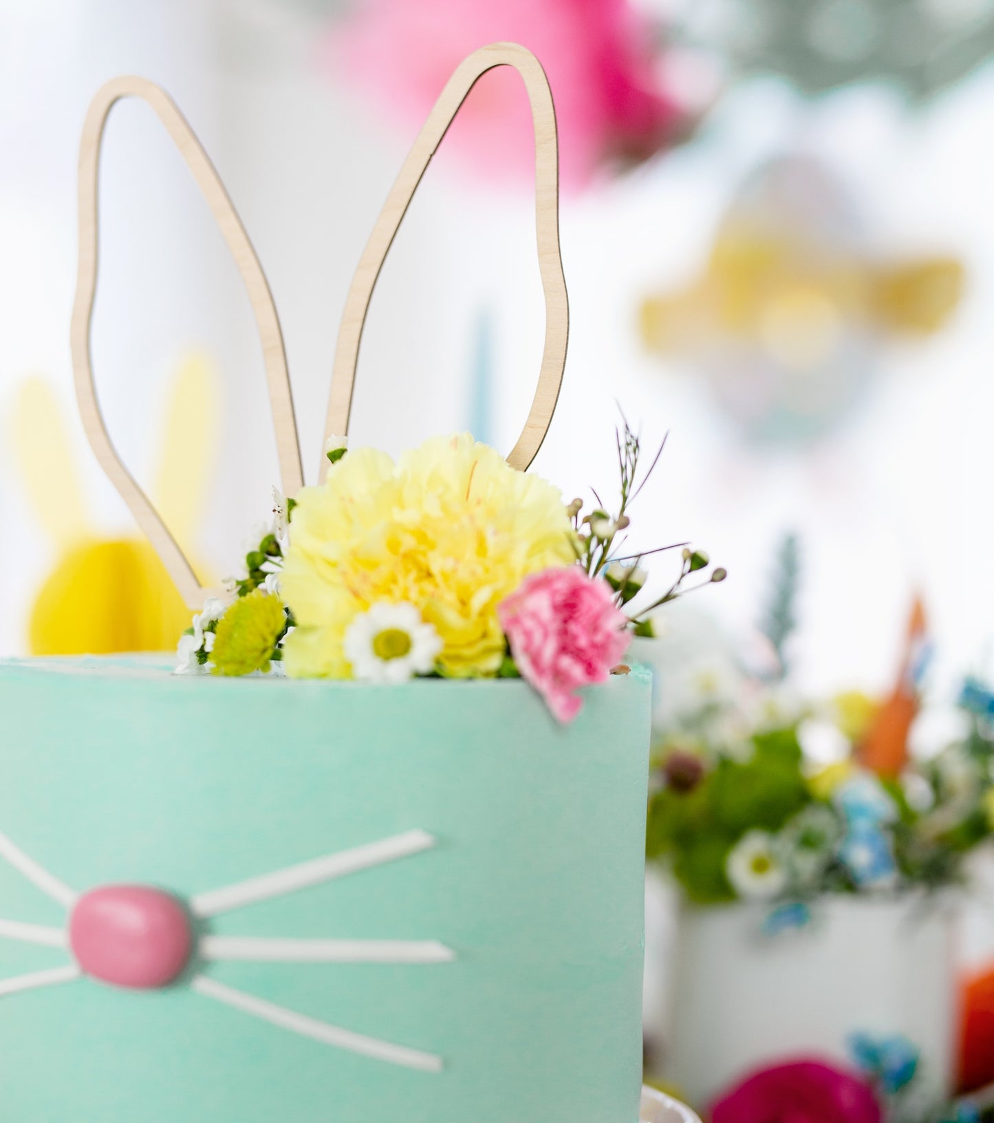 WOODEN BUNNY CAKE TOPPER