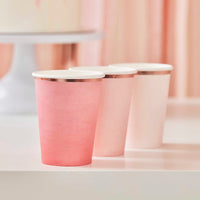 OMBRE PINK PAPER CUPS [SET OF 8]