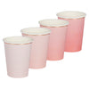 OMBRE PINK PAPER CUPS [SET OF 8]