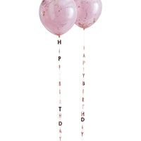 ROSE GOLD HAPPY BIRTHDAY TAIL [1 PC]