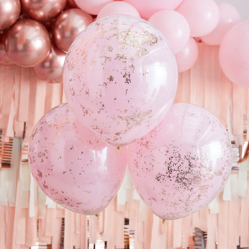 JUMBO DOUBLE LAYERED PINK & ROSE GOLD BALLOONS [3 PCS]