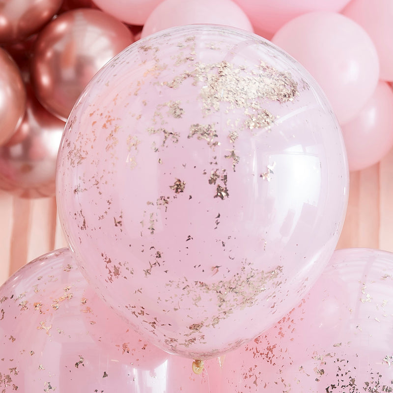 JUMBO DOUBLE LAYERED PINK & ROSE GOLD BALLOONS [3 PCS]