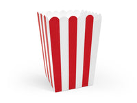 RED STRIPED POPCORN BOXES [SET OF 6]