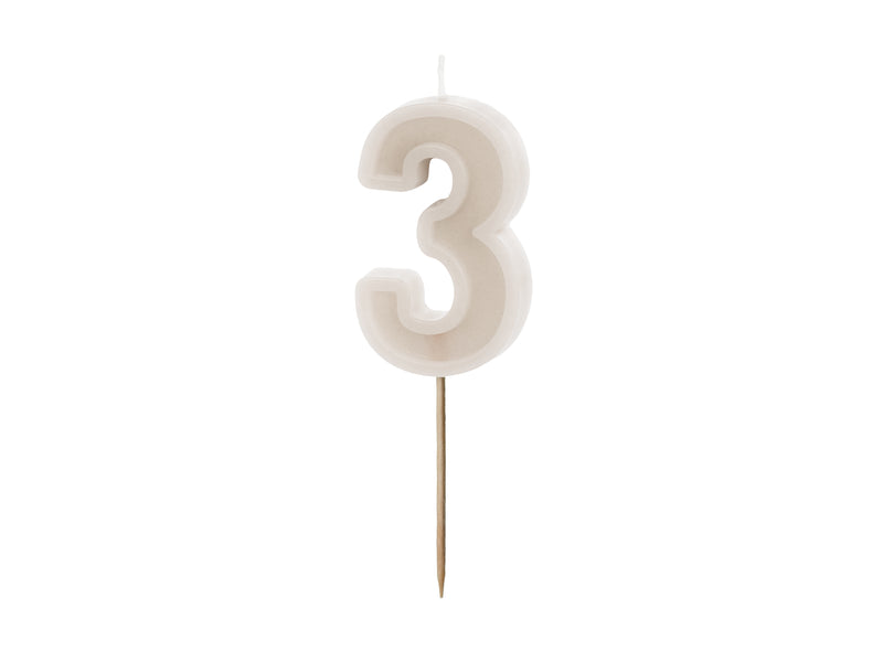 WARM WHITE NUMBER CANDLE