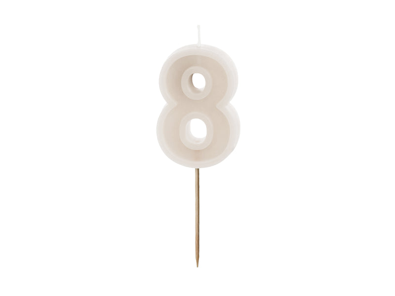 WARM WHITE NUMBER CANDLE