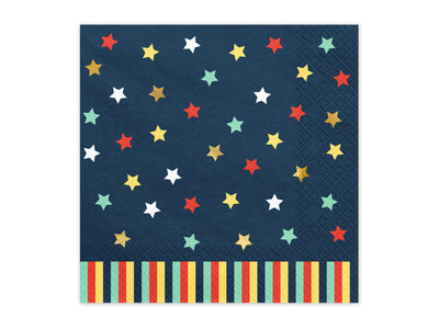 NAVY BLUE STARS NAPKINS [PACK OF 12]