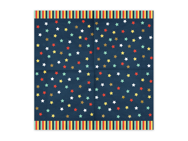 NAVY BLUE STARS NAPKINS [PACK OF 12]