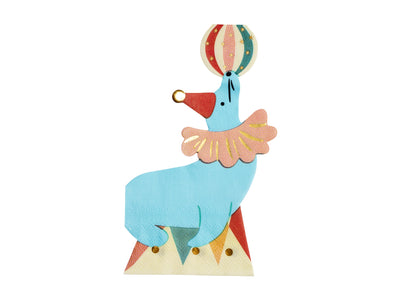 CIRCUS SEA LION SHAPED NAPKINS [SET OF 12]