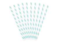 SKY BLUE STRIPED STRAWS [SET OF 10]