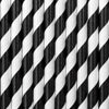 BLACK STRIPED STRAWS [SET OF 10]