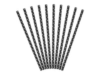 BLACK & WHITE DOTS STRAWS [SET OF 10]