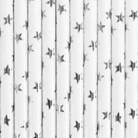 SILVER STAR STRAWS [SET OF 10]