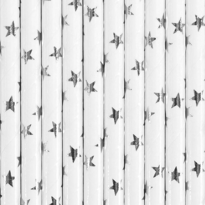 SILVER STAR STRAWS [SET OF 10]