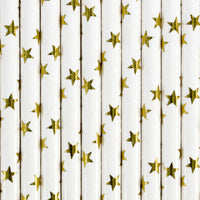 GOLD STARS STRAWS [SET OF 10]