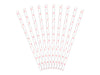 LIGHT PINK HEART STRAWS [SET OF 10]