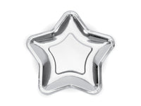 SILVER STAR FOIL PLATES [SET OF 6]