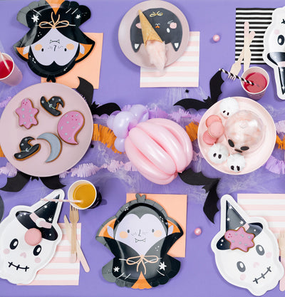 PINK SKULL SHAPED PLATES [SET OF 6]