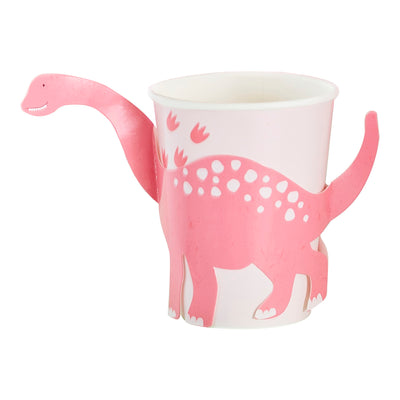 PINK POP OUT DINOSAUR PAPER CUP [SET OF 8]