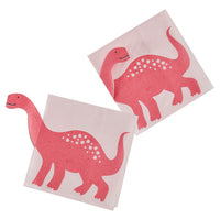 PINK POP OUT DINOSAUR PAPER NAPKIN [PACK OF 16]