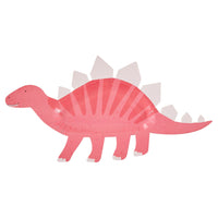 PINK SHAPED DINOSAUR SWEET TREAT PLATE [SET OF 8]