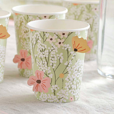 FLORAL PAPER CUPS