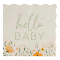 HELLO BABY FLORAL BABY SHOWER NAPKINS