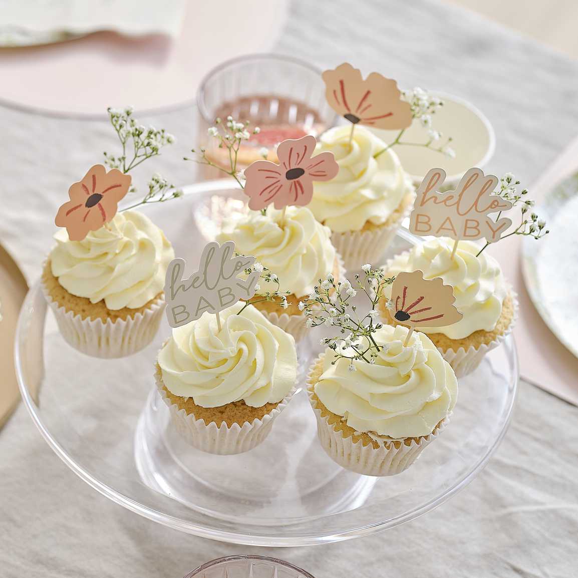 FLORAL BABY SHOWER CAKE TOPPERS