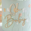 OH BABY GOLD METAL CAKE TOPPER