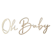 OH BABY GOLD METAL CAKE TOPPER