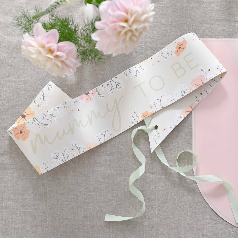 FLORAL BABY SHOWER MUMMY TO BE SASH