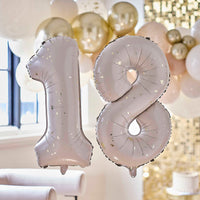 NUDE & GOLD SPECKLE 18th BIRTHDAY BALLOONS