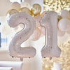 NUDE & GOLD SPECKLE 21st BIRTHDAY BALLOONS