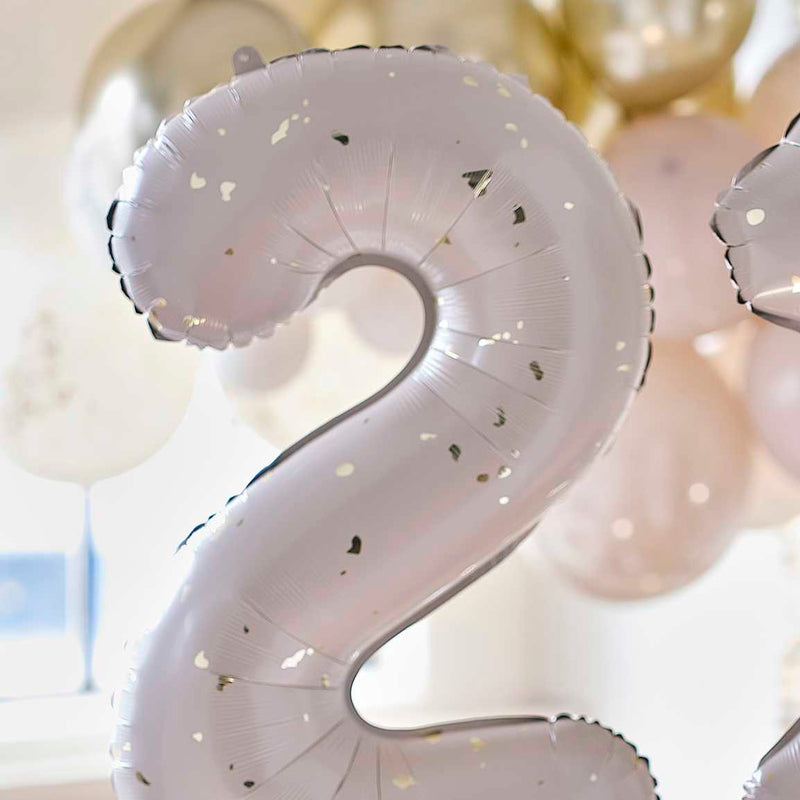 NUDE & GOLD SPECKLE 21st BIRTHDAY BALLOONS