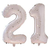 NUDE & GOLD SPECKLE 21st BIRTHDAY BALLOONS