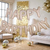 NUDE & GOLD SPECKLE HAPPY BIRTHDAY BALLOON BUNTING