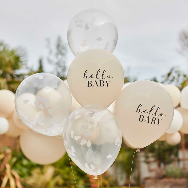 HELLO BABY CLOUD CONFETTI BALLOON BUNDLE [5 PCS]