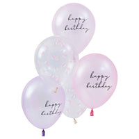 PEARLISED PINK & SHELL CONFETTI BALLOON BUNDLE [5 PCS]