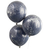 JUMBO DOUBLE LAYERED NAVY & SILVER BALLOONS [3 PCS]