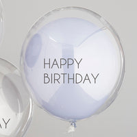 BLUE & GREY JUMBO DOUBLE LAYERED HAPPY BIRTHDAY BALLOONS [3 PCS]