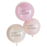 PINK DOUBLE JUMBO LAYERED HAPPY BIRTHDAY BALLOONS [3 PCS]