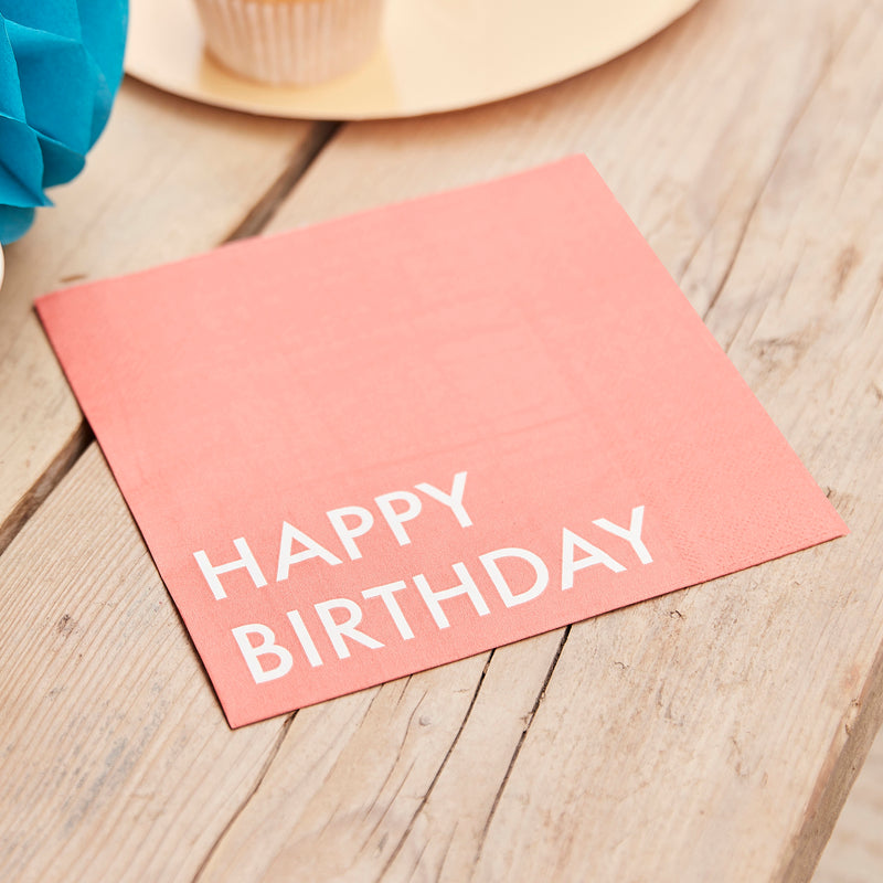 BRIGHT HAPPY BIRTHDAY PAPER NAPKINS [PACK OF 20]