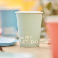 BRIGHT HAPPY BIRTHDAY PAPER CUPS [SET OF 8]