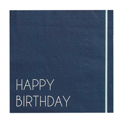 NAVY HAPPY BIRTHDAY NAPKINS [PACK OF 16]