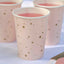 PINK & GOLD STARS PAPER CUPPS [SET OF 8]