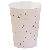 PINK & GOLD STARS PAPER CUPPS [SET OF 8]